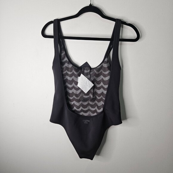 Billabong Way Back One Piece Surf Neoprene Zip Swimsuit Sz M Black - Picture 9 of 11